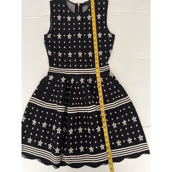 Ted Baker Mariae Sweater Dress 3 (US 8) Black Stars Jacquard Fit Flare Skater - Picture 9 of 12